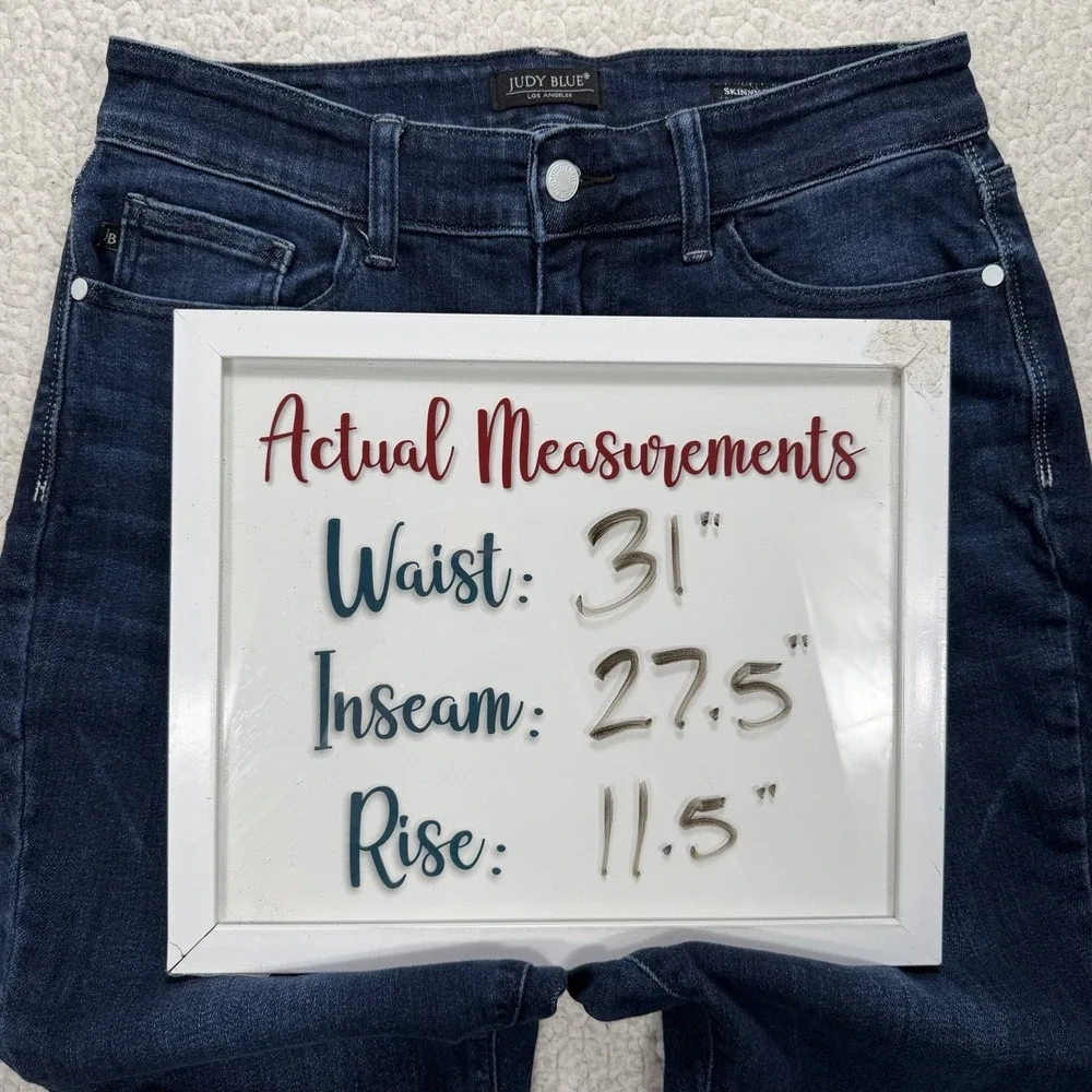 Judy Blue Skinny Jeans Women's 14W (31x27.5) Stretch Modern Minimalist‎  Boho